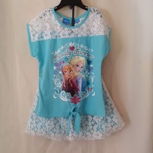 Frozen Disney girls 6 to  6x two pc. skirt &top